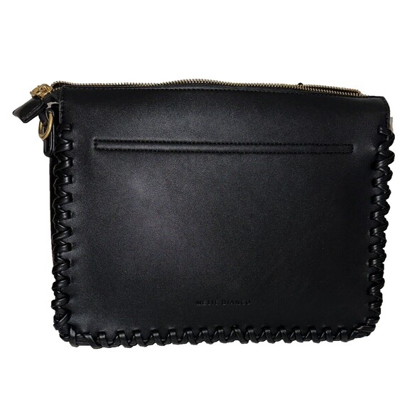 Melie Bianco Olivia Shoulder Satchel Bag Faux Leather Black Large No Strap EUC!